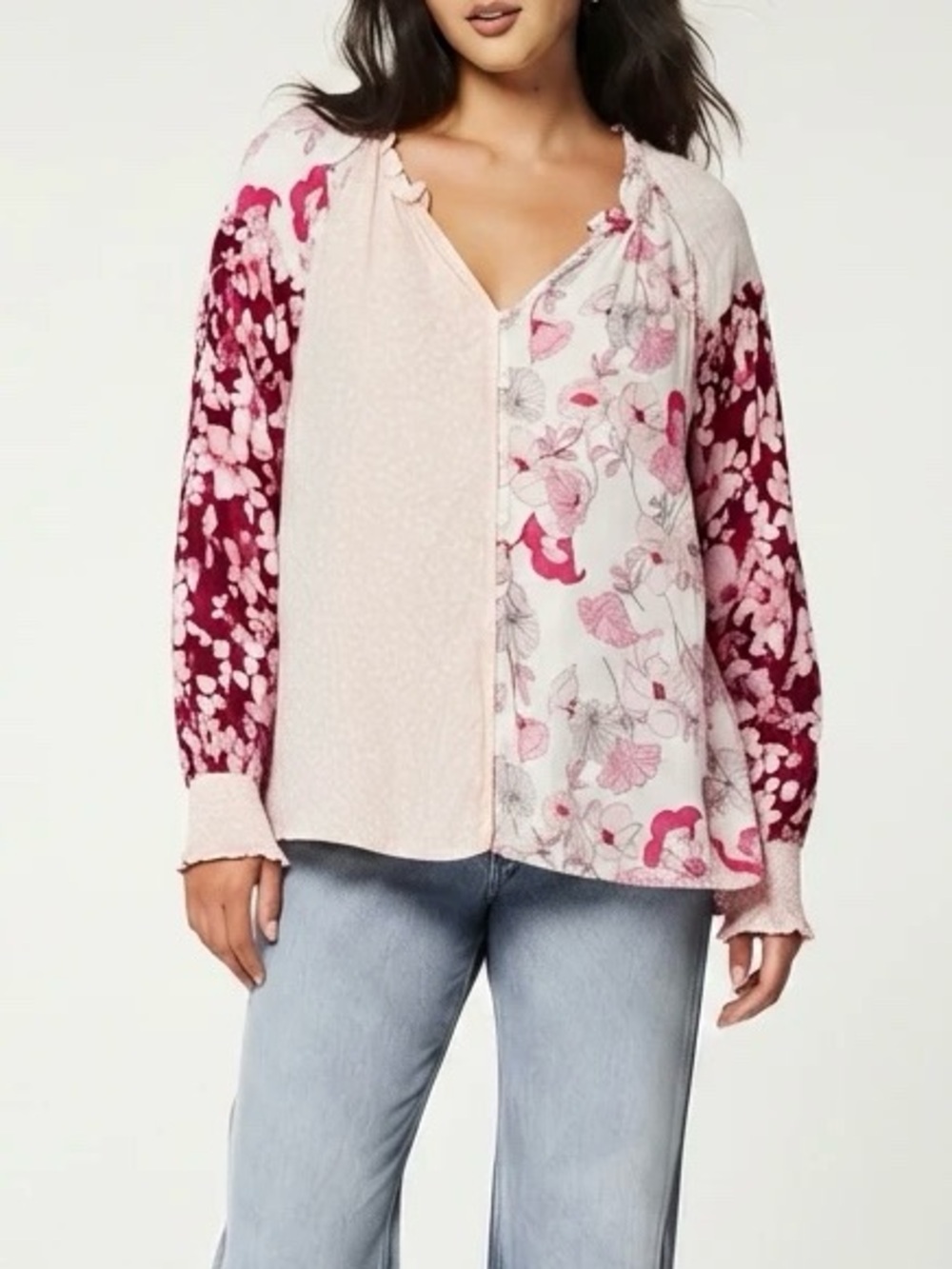 Cato Pink Floral Long Sleeve Top
